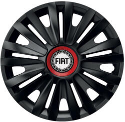 AutoHelix MSA Set 4 capace roti Negre Cu Inel Rosu Royal R16 Compatibil Cu Fiat (10803)