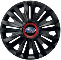AutoHelix MSA Set 4 capace roti Negre Cu Inel Rosu Royal R16 Compatibil Cu Subaru (10866)