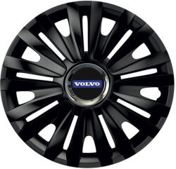 AutoHelix MSA Set 4 capace roti Negre Cu Inel Cromat Royal R15 Compatibil Cu Volvo (10679)