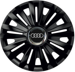 AutoHelix MSA Set 4 capace roti Negre Cu Inel Cromat Royal R15 Compatibil Cu Audi (8982)