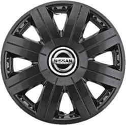 AutoHelix MSA Set 4 Capace Roti 15 inchi (R15) Cosmos Negru, Compatibile cu Nissan (3841)