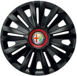 AutoHelix MSA Set 4 capace roti Negre Cu Inel Rosu Royal R14 Compatibil Cu Alfa Romeo (10780)