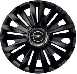 AutoHelix MSA Set 4 capace roti Negre Cu Inel Cromat Royal R15 Compatibil Cu Opel (10643)