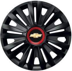 AutoHelix MSA Set 4 capace roti Negre Cu Inel Rosu Royal R15 Compatibil Cu Chevrolet (10790)
