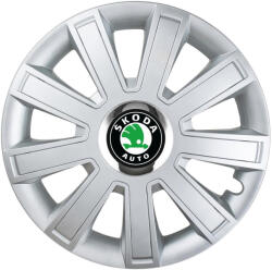 AutoHelix MSA Set 4 Capace Roti, potrivite jantelor de R16, pentru Skoda, model flash cromat (13062)