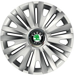 AutoHelix MSA Set 4 capace roti Cu Inel Cromat Royal R15 Compatibil Cu Skoda (8070-8070)