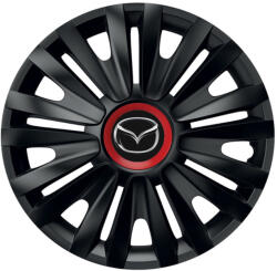 AutoHelix MSA Set 4 capace roti Negre Cu Inel Rosu Royal R16 Compatibil Cu Mazda (10827)