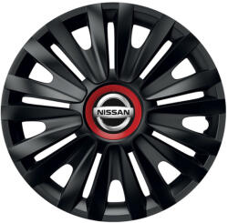 AutoHelix MSA Set 4 capace roti Negre Cu Inel Rosu Royal R14 Compatibil Cu Nissan (10837)