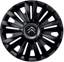 AutoHelix MSA Set 4 capace roti Negre Cu Inel Cromat Royal R14 Compatibil Cu Citroen (10592)