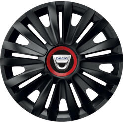 AutoHelix MSA Set 4 capace roti Negre Cu Inel Rosu Royal R14 Compatibil Cu Dacia (10795)