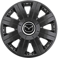 AutoHelix MSA Set 4 Capace Roti 15 inchi (R15) Cosmos Negru, Compatibile cu Mazda (3837)