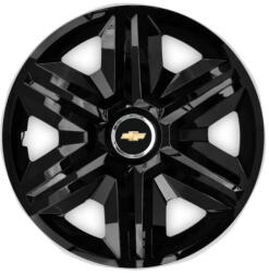 AutoHelix MSA Set 4 capace roti Hubcaps fast black R15 Compatibil Cu Chevrolet (6880)