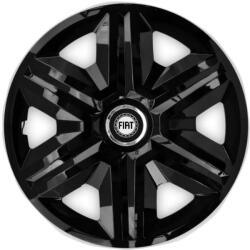 AutoHelix MSA Set 4 capace roti Hubcaps fast black R15 Compatibil Cu Fiat (6894)