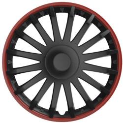 AutoHelix MSA Set 4 Capace Crystal Negru Cu Rama Rosie R14 (AM10293)