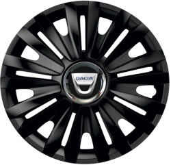 AutoHelix MSA Set 4 capace roti Negre Cu Inel Cromat Royal R16 Compatibil Cu Dacia (10597)
