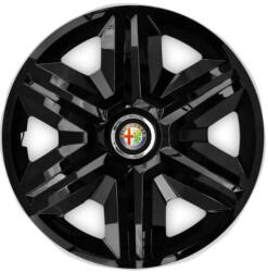 AutoHelix MSA Set 4 capace roti Hubcaps fast black R15 Compatibil Cu Alfa Romeo (6871)
