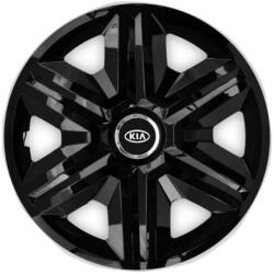 AutoHelix MSA Set 4 capace roti Hubcaps fast black R15 Compatibil Cu Kia (6908)
