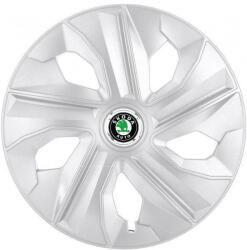 AutoHelix MSA Set 4 Capace Roti, potrivite jantelor de R16, pentru Skoda, model luna cromat (17363)