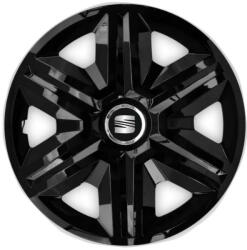 AutoHelix MSA Set 4 capace roti hubcaps fast black R15 Compatibil Cu Seat (6941)