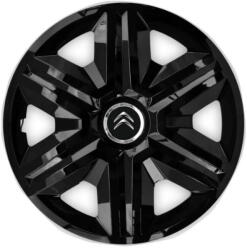 AutoHelix MSA Set 4 capace roti Hubcaps fast black R15 Compatibil Cu Citroen (6883)