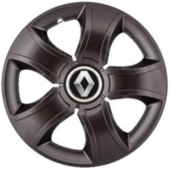 AutoHelix MSA Set 4 Capace Roti 16 inchi (R16) Bis Negru, Compatibile Cu Renault (3412)