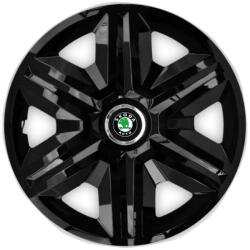 AutoHelix MSA Set 4 capace roti hubcaps fast black R15 Compatibil Cu Skoda (6944)