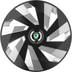 AutoHelix MSA Set 4 Capace Roti, potrivite jantelor de R15, pentru Skoda, model vector black and silver (12961)