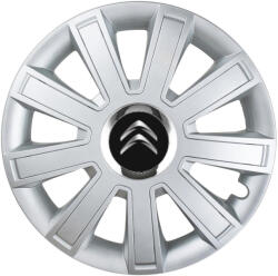 AutoHelix MSA Set 4 Capace Roti, potrivite jantelor de R16, pentru Citroen, model flash cromat (12998)