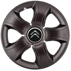 AutoHelix MSA Set 4 Capace Roti 16 inchi (R16) Bis Negru, Compatibile Cu Citroen (3222)
