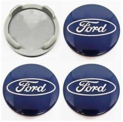 AutoHelix MSA Set 4 capacele roti 54mm albastre, Ford Focus/Mondeo/Kuga, pentru jante aliaj (#18)