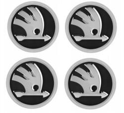 AutoHelix MSA set 4 Capace Janta Aliaj Skoda 52MM Interior - 56MM Exterior Negru Cu Argintiu (SKD56N-A)
