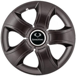 AutoHelix MSA Set 4 Capace Roti 15 inchi (R15) Bis Negru, Compatibile Cu SsangYong (3430)