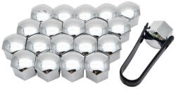 AutoHelix MSA Set capacele ornament prezoane. 20+1 cadou. 17 mm. culoare Cromat (2701)