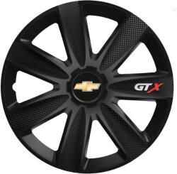 AutoHelix MSA Set 4 Capace Roti GTX Carbon Negru R16, Pentru Chevrolet (GTX43)