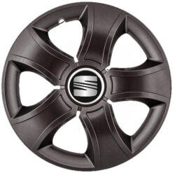 AutoHelix MSA Set 4 Capace Roti 16 inchi (R16) Bis Negru, Compatibile Cu Seat (3421)