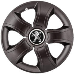 AutoHelix MSA Set 4 Capace Roti 15 inchi (R15) Bis Negru, Compatibile Cu Peugeot (3408)