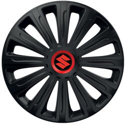 AutoHelix MSA Set 4 capace roti Negre Cu Inel Rosu Trend R16 Compatibil Cu Suzuki (10968)