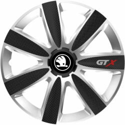 AutoHelix MSA Set 4 Capace Roti GTX Carbon Gri-Negru R15, Pentru Skoda Nou (GTXM94)