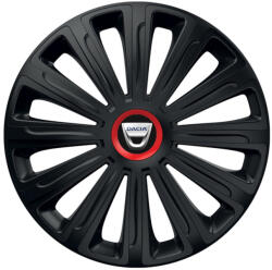 AutoHelix MSA Set 4 capace roti Negre Cu Inel Rosu Trend R16 Compatibil Cu Dacia (10896)