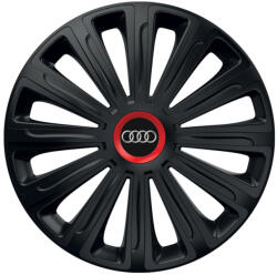 AutoHelix MSA Set 4 capace roti Negre Cu Inel Rosu Trend R16 Compatibil Cu Audi (10884)