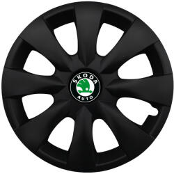 Autohelix Msa Set 4 capace roti potrivite jantelor de 15 inchi (R15) compatibile SKODA, Model - 316 Black Edition (316SkodaBlack)