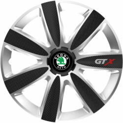 AutoHelix MSA Set 4 Capace Roti GTX Carbon Gri-Negru R15, Pentru Skoda (GTXM90)