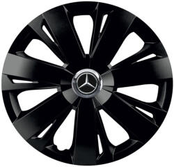 AutoHelix MSA Set 4 capace roti Negre Cu Inel Cromat Energy R16 Compatibil Cu Mercedes-Benz (8929)