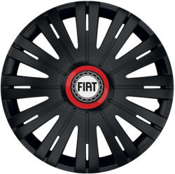 AutoHelix MSA Set 4 capace roti Negre Cu Inel Rosu Active R15 Compatibil Cu Fiat (10703)
