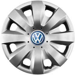AUTOHELIX MSA Set 4 capace roti potrivite jantelor de 15 inchi (R15) compatibile gama VW Volkswagen, model - 321, Sigla Albastra (321VwAlbastru)