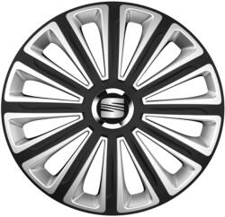 AutoHelix MSA Set 4 capace roti R16 Compatibil Cu Seat Trend Silver-Black (11053)