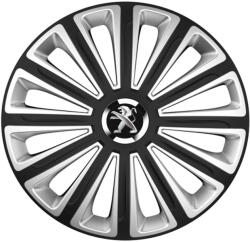 AutoHelix MSA Set 4 capace roti R15 Compatibil Cu Peugeot Trend Silver-Black (11043)