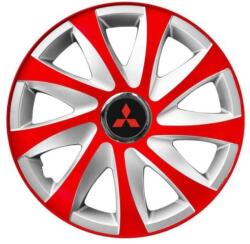 AutoHelix MSA Set 4 capace roti 14 inchi R14 Drift Rosu-Gri, Compatibil cu Mitsubishi (6104)