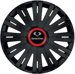 AutoHelix MSA Set 4 capace roti Negre Cu Inel Rosu Active R14 Compatibil Cu SsangYoung (10762)