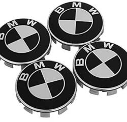 AutoHelix MSA Set 4 Capace Jante Aliaj BMW, Diametru 52mm interior - 56 mm exterior, Alb/Negru (BMW56A-N)